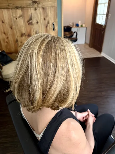 After — bright blonde highlights